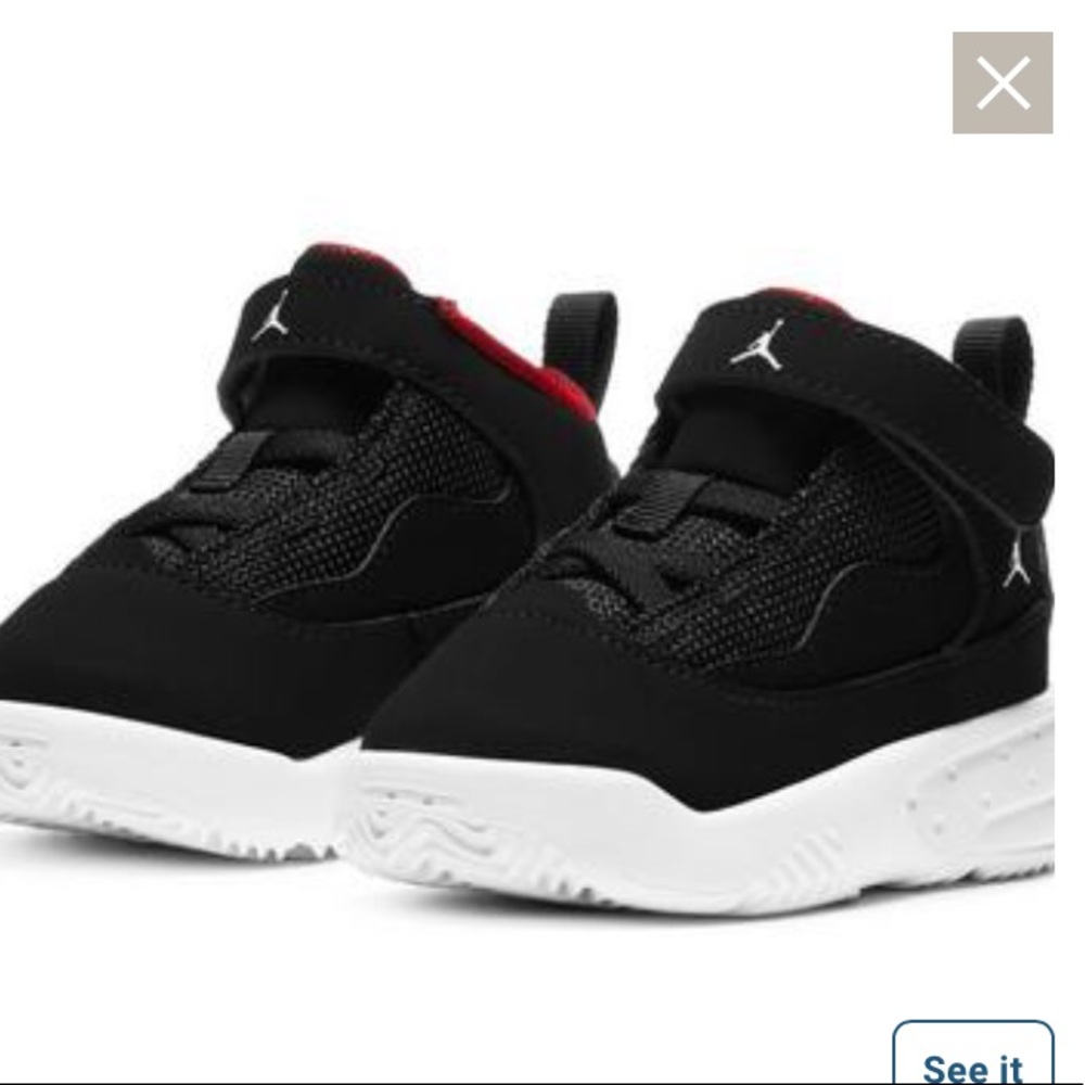 Jordan Max Aura 2 Black/White/Red Toddler Shoe